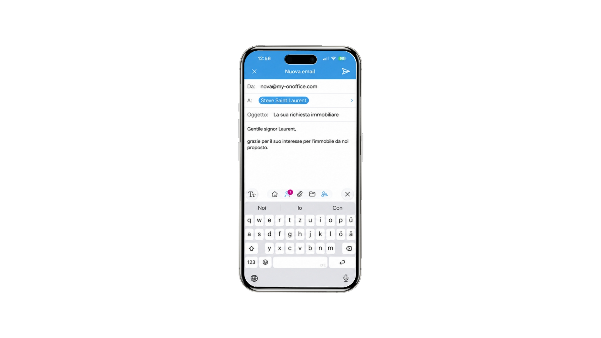 App onOffice per iOS con design Liquid Glass